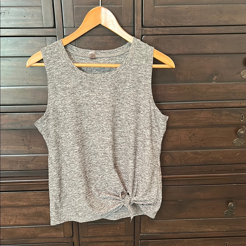 Beyond Yoga Heathered Gray Spacedye Muscle Tee